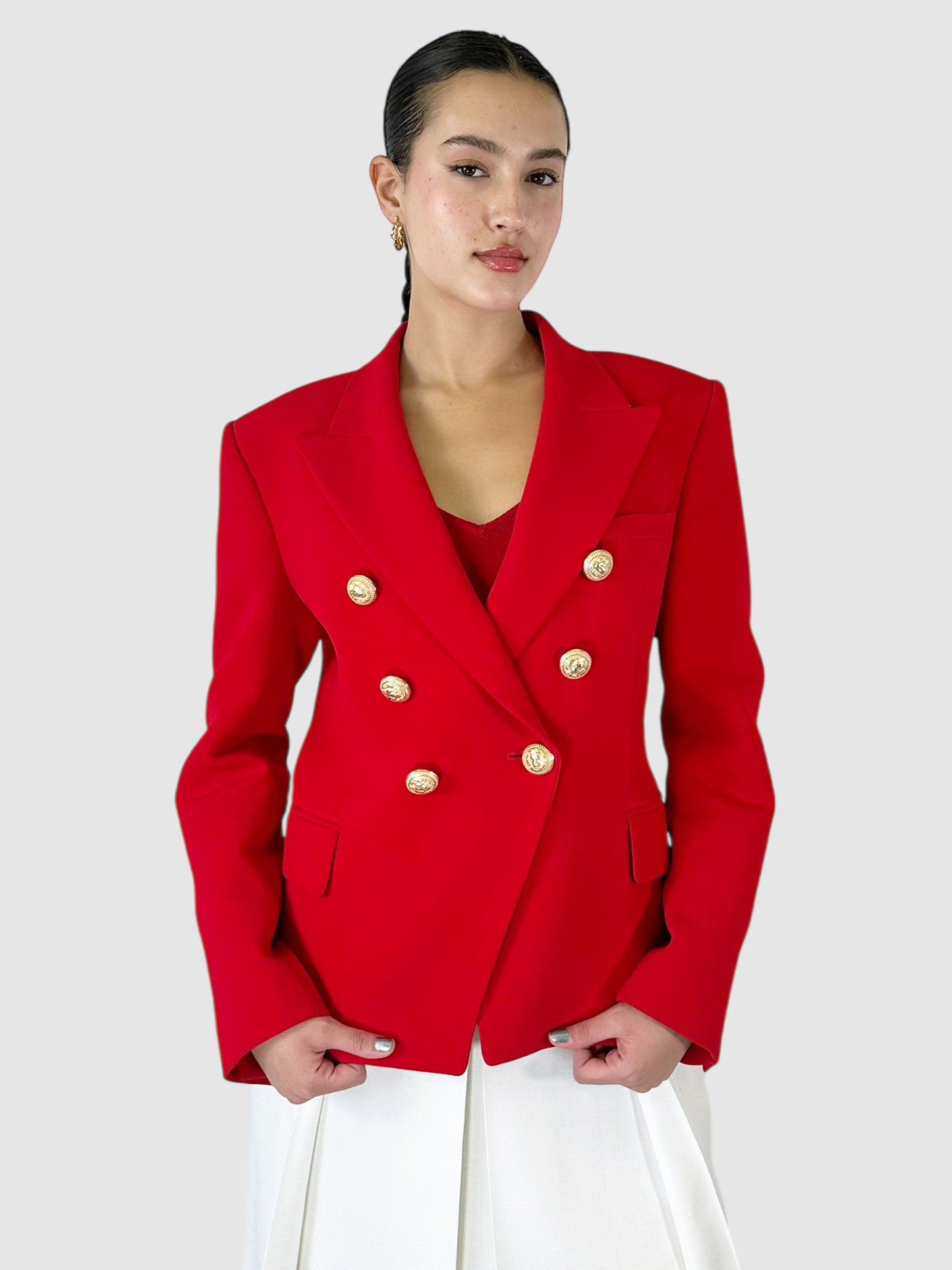 Structured Double-Breasted Blazer - Size 46