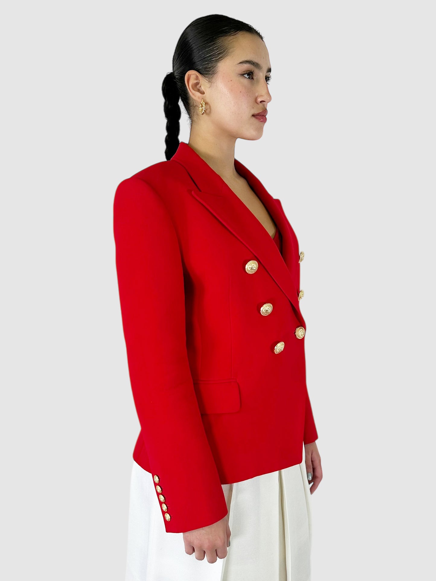 Structured Double-Breasted Blazer - Size 46