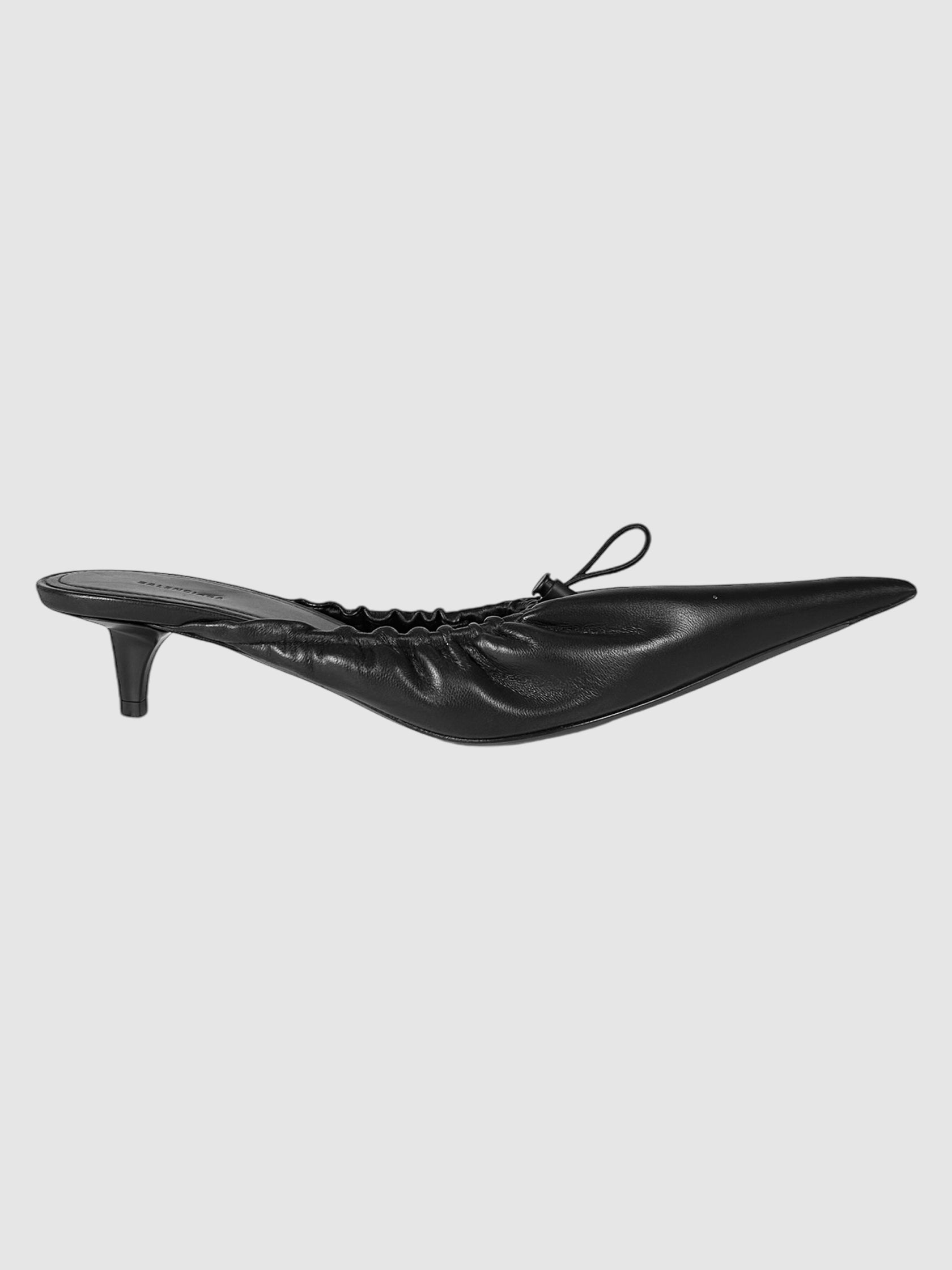 Scrunched Pointed Toe Kitten Keel - Size 40