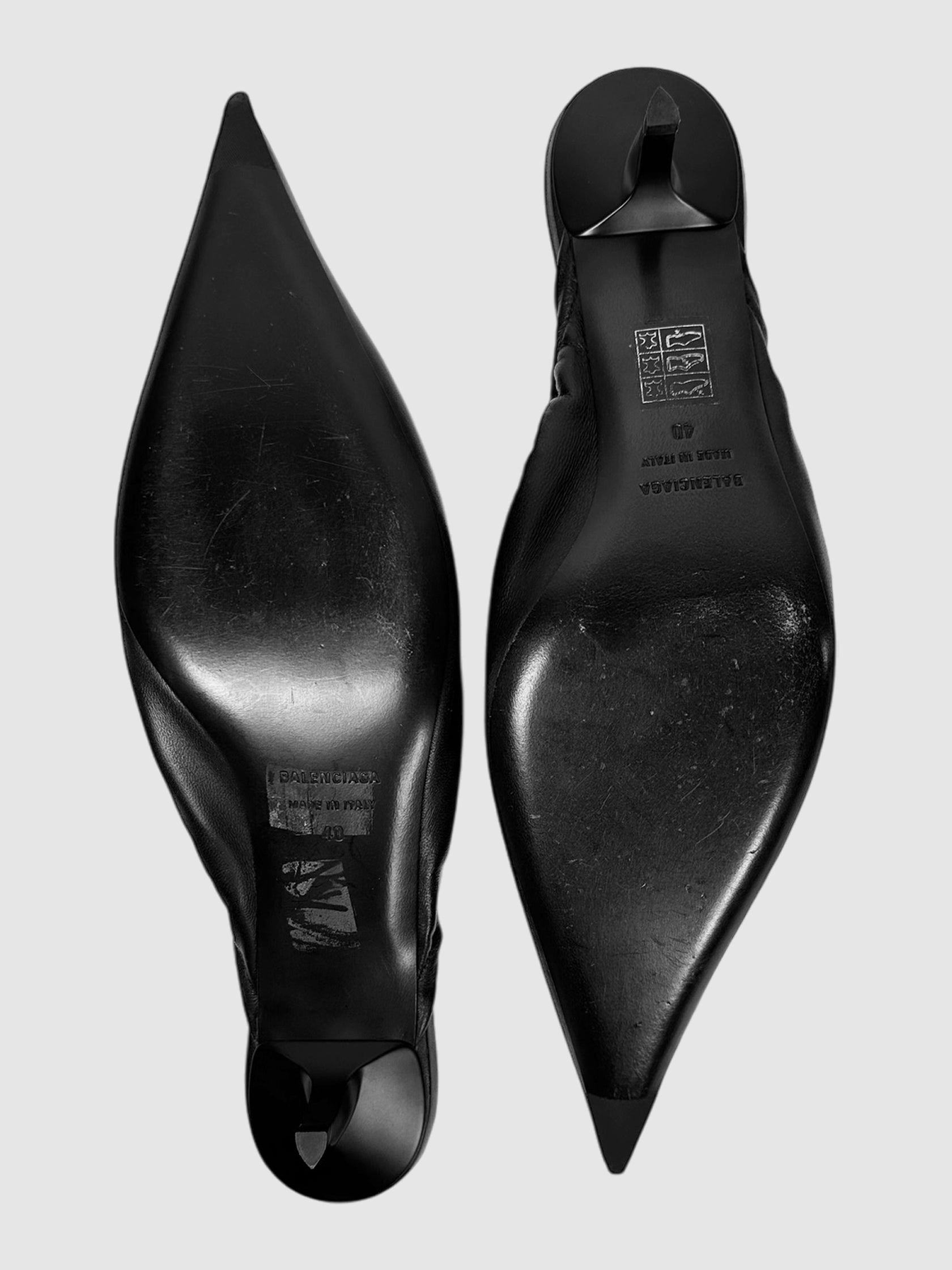 Scrunched Pointed Toe Kitten Keel - Size 40