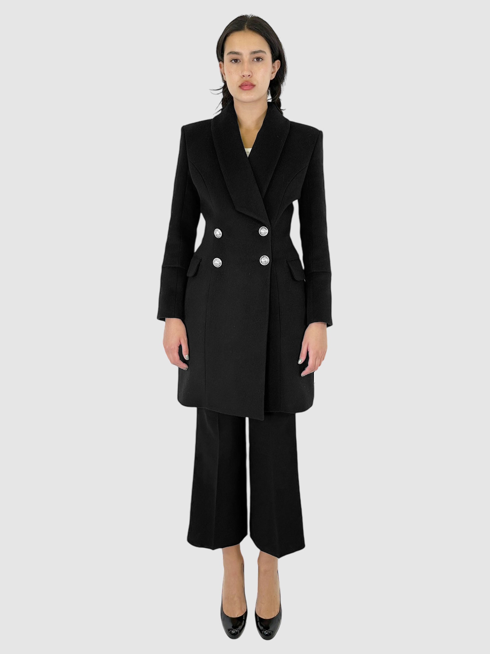 Wool and Cashmere Double-Breasted Coat - Size 38