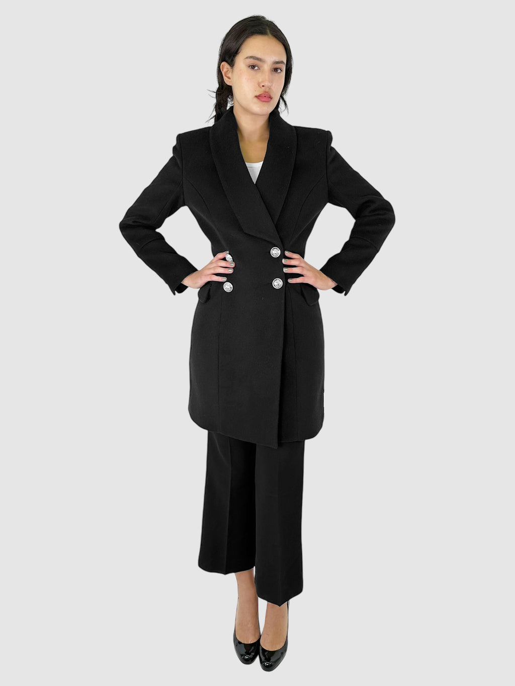Wool and Cashmere Double-Breasted Coat - Size 38