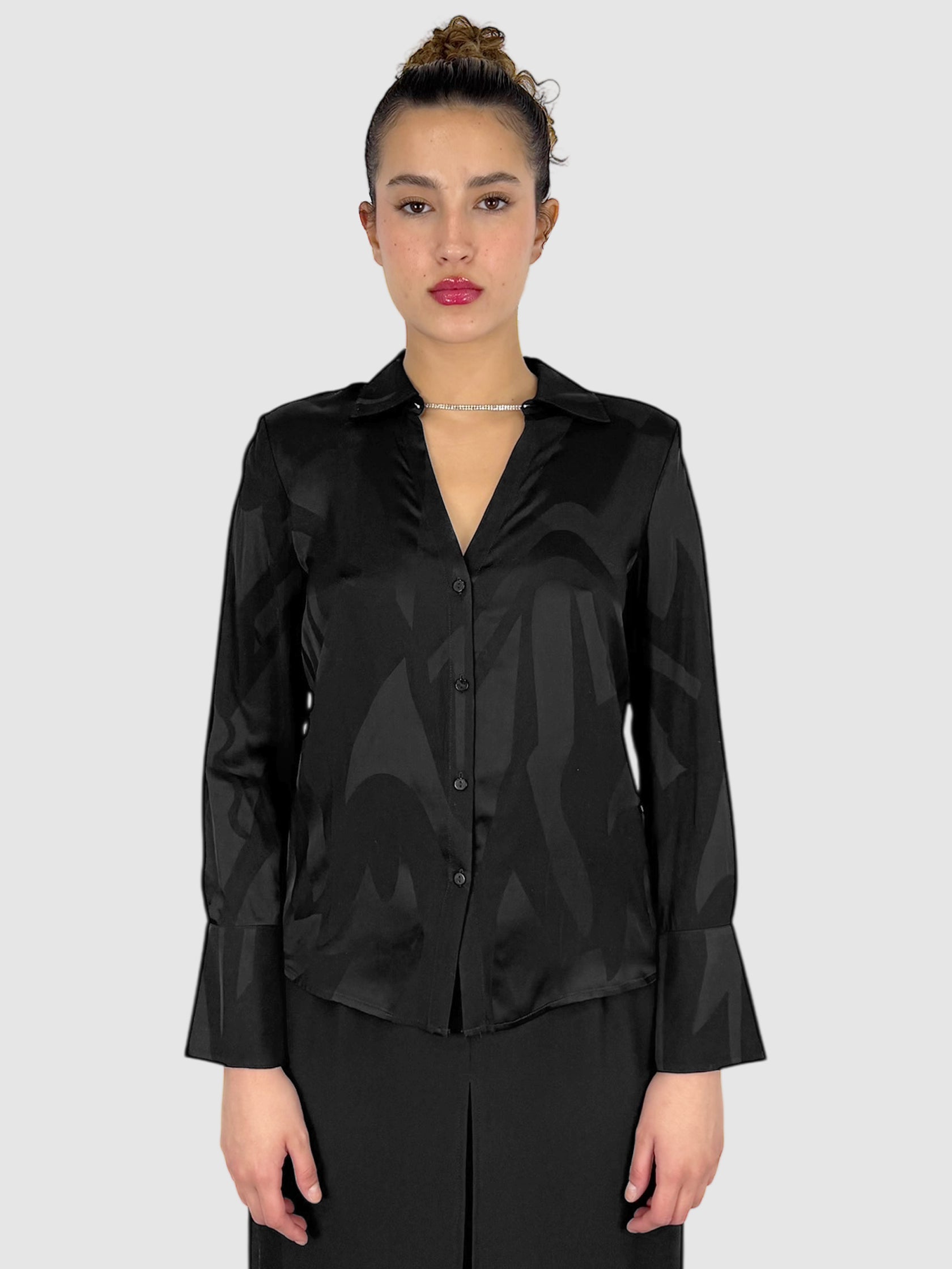 Printed Button-Up Top