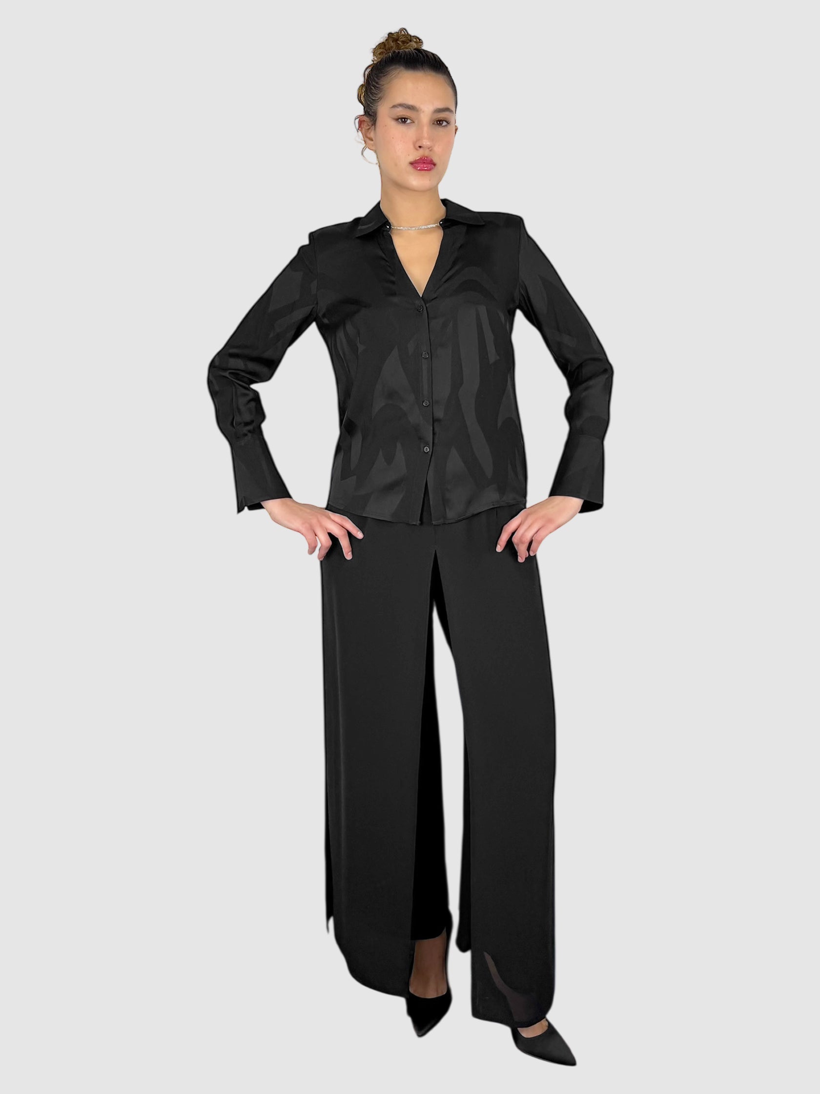 Printed Button-Up Top