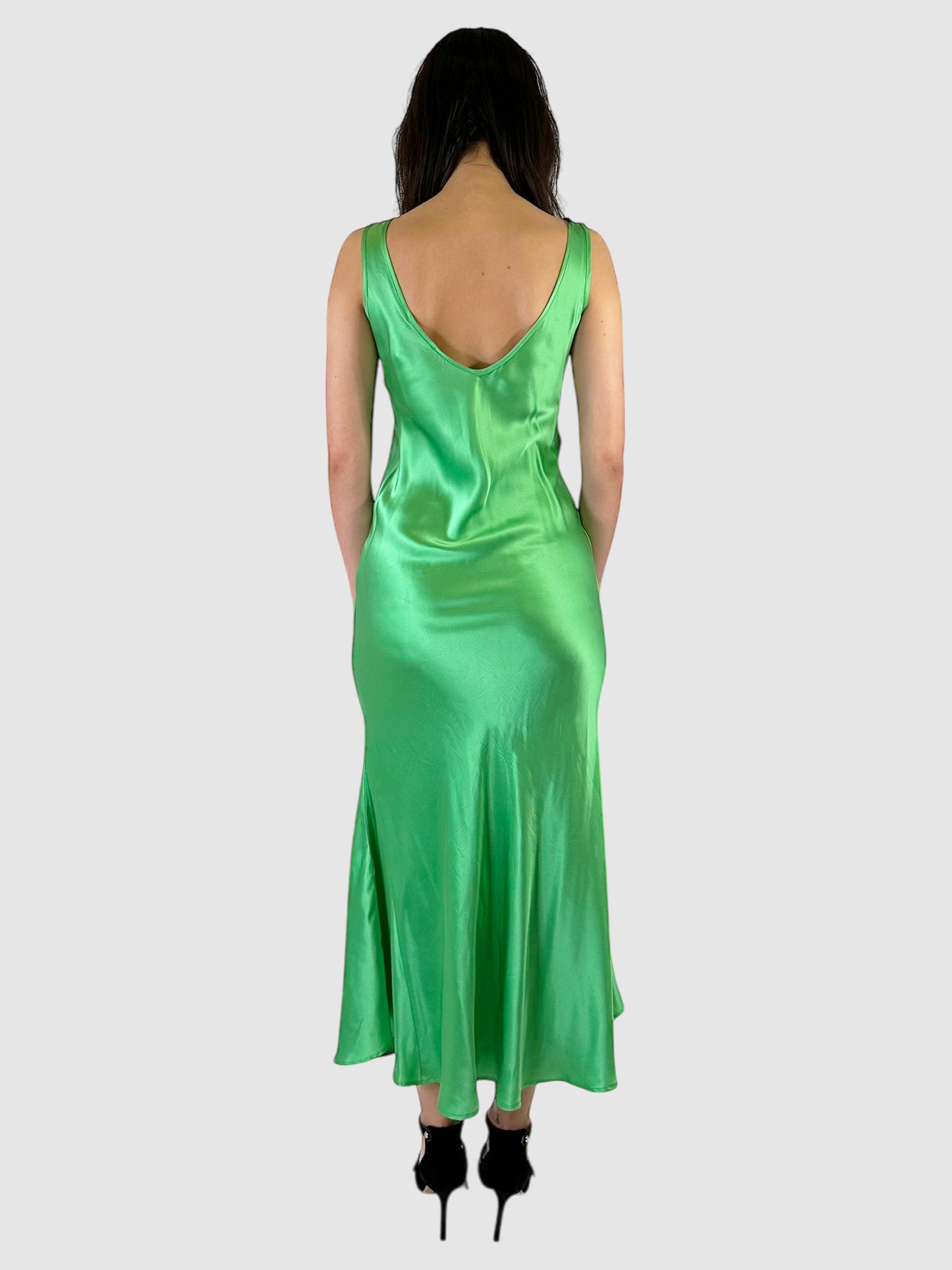 Silk Sleeveless V-Neck Maxi Dress - Size S