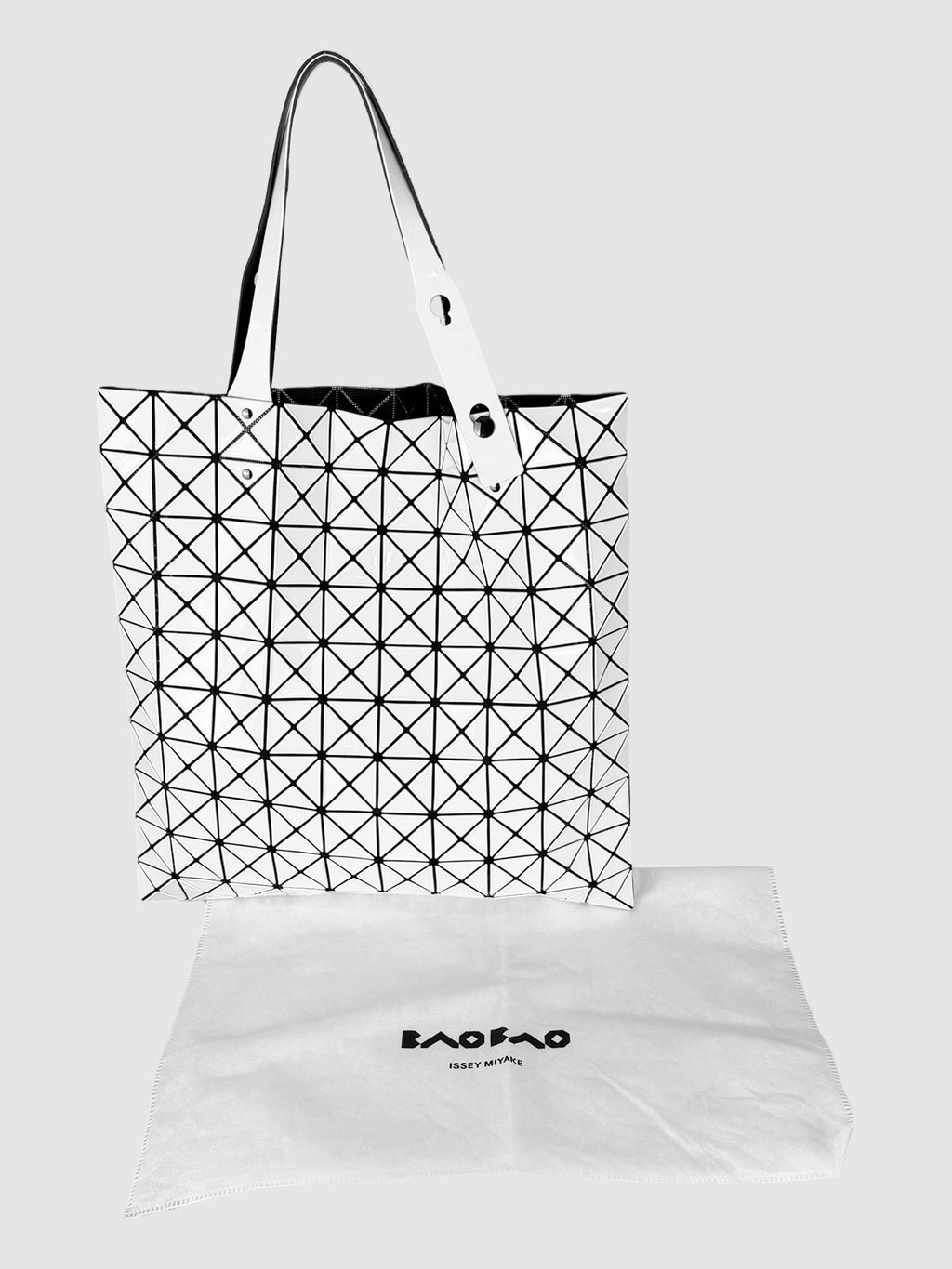 Issey Miyake Bao Bao White PVC Prism Tote Bag Luxury Designer Resale Consignment Toronto Canada Secondhand 