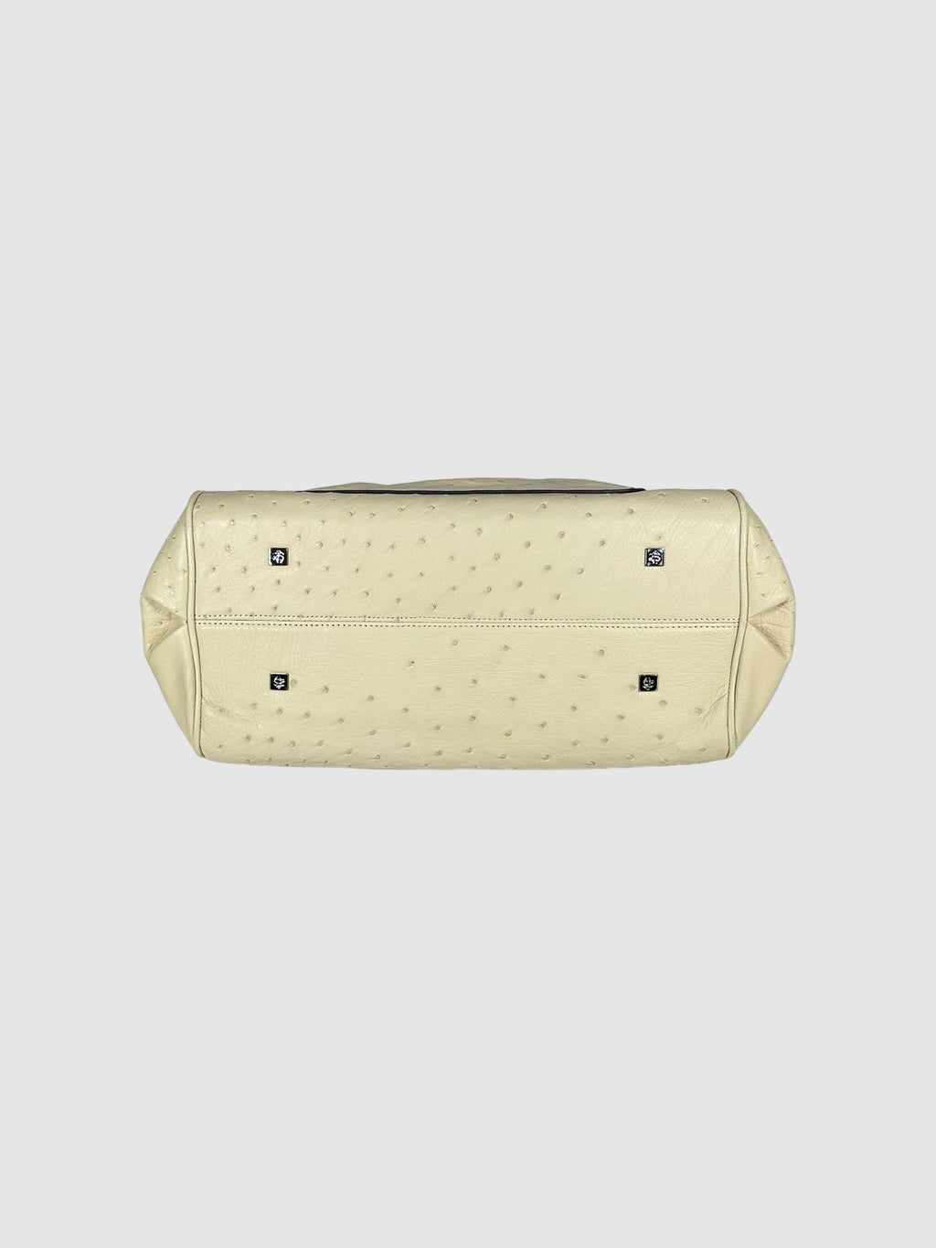 Ostrich Leather Top Handle Bag