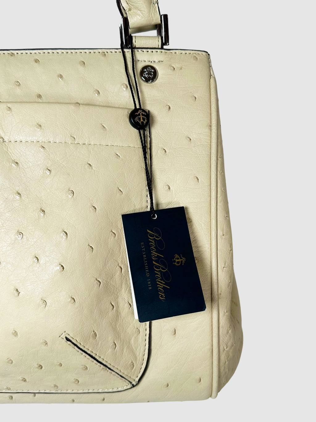 Ostrich Leather Top Handle Bag