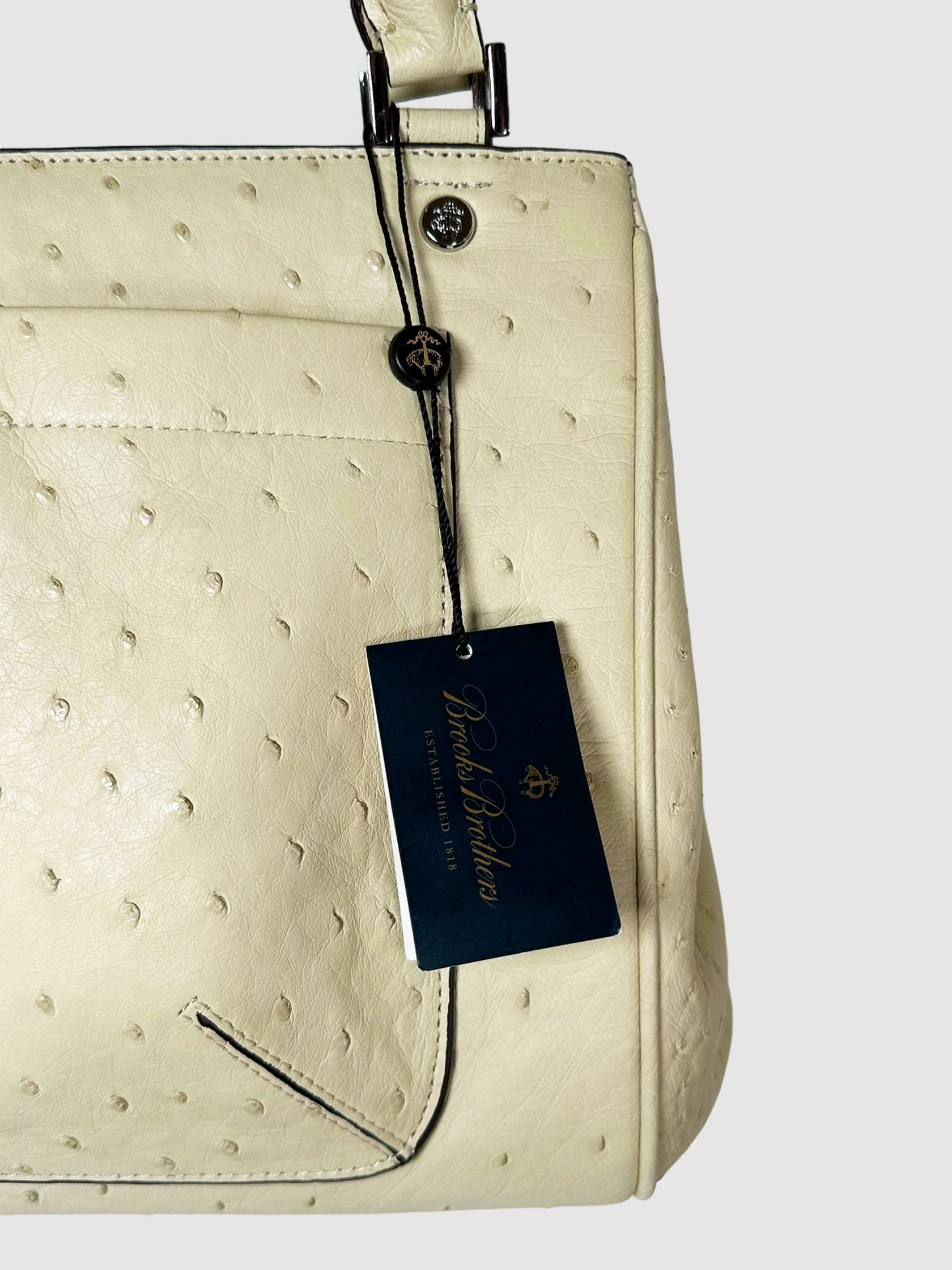 Ostrich Leather Top Handle Bag