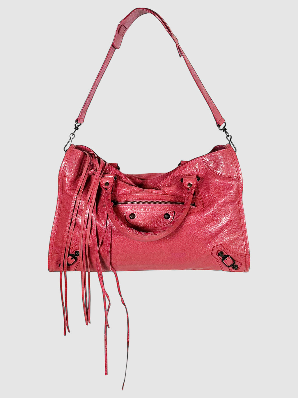 Balenciaga Pink Leather Classic City Shoulder Bag Luxury Designer Resale Consignment Toronto Secondhand Pre-Loved Handbag