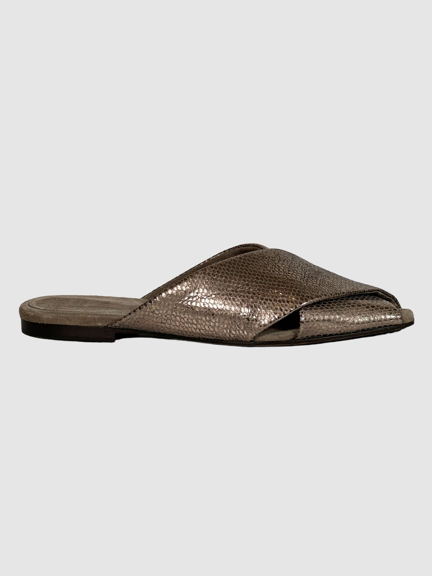 Brunello Cucinelli Crossover Metallic Slides - Size 38.5