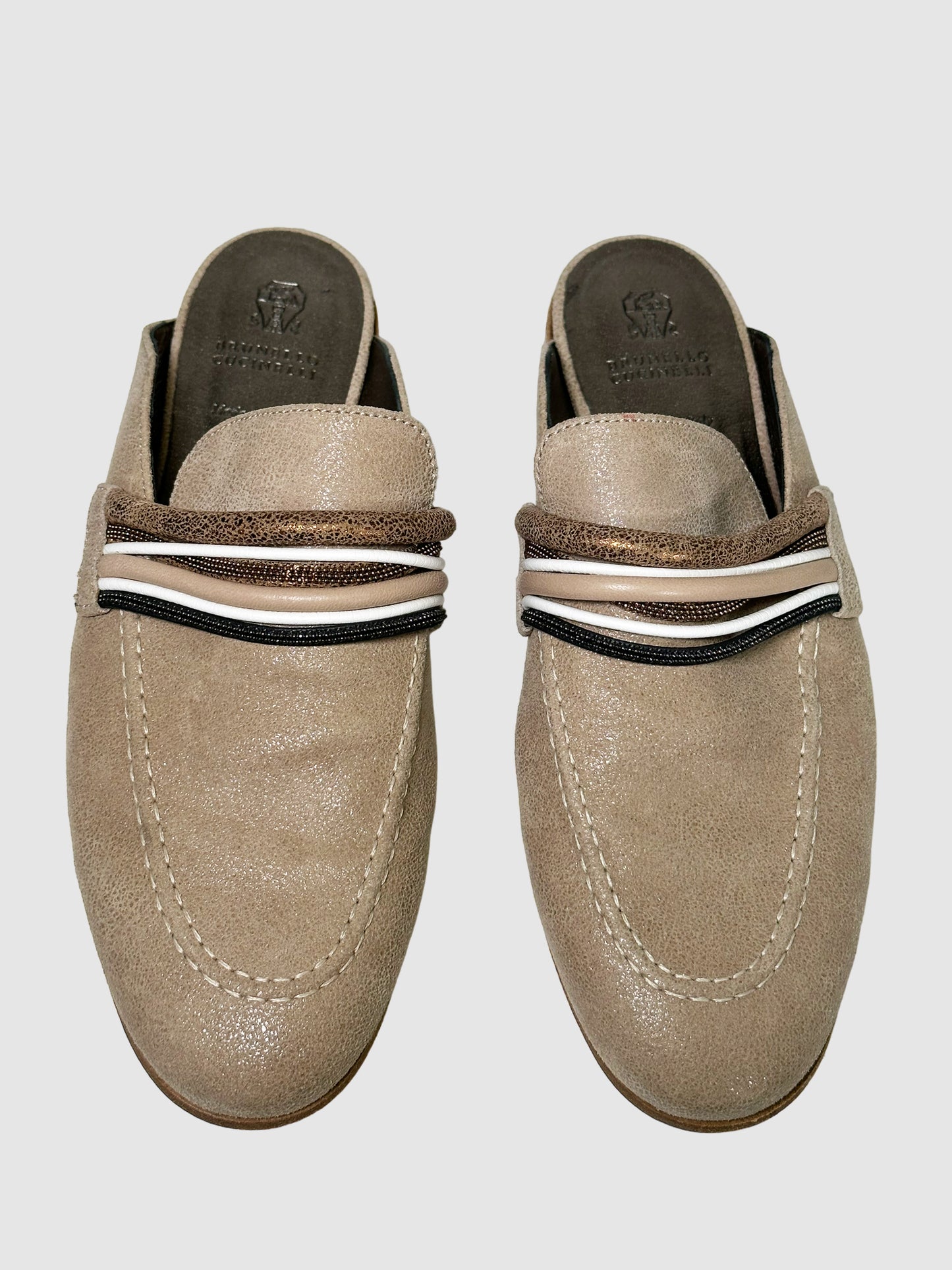 Brunello Cucinelli Leather Mules - Size 38.5