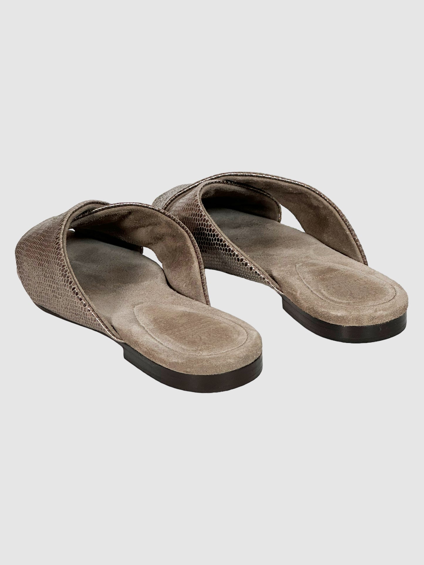 Brunello Cucinelli Crossover Metallic Slides - Size 38.5