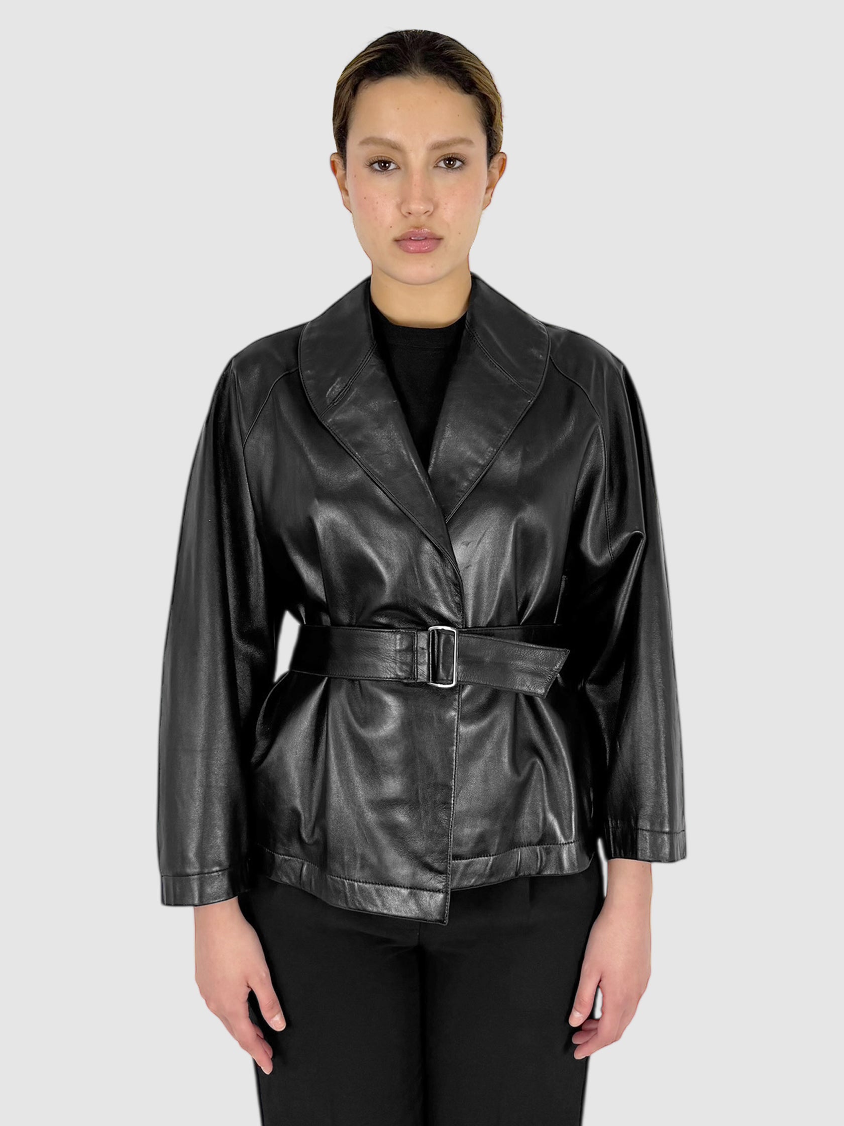 Belted Leather Jacket