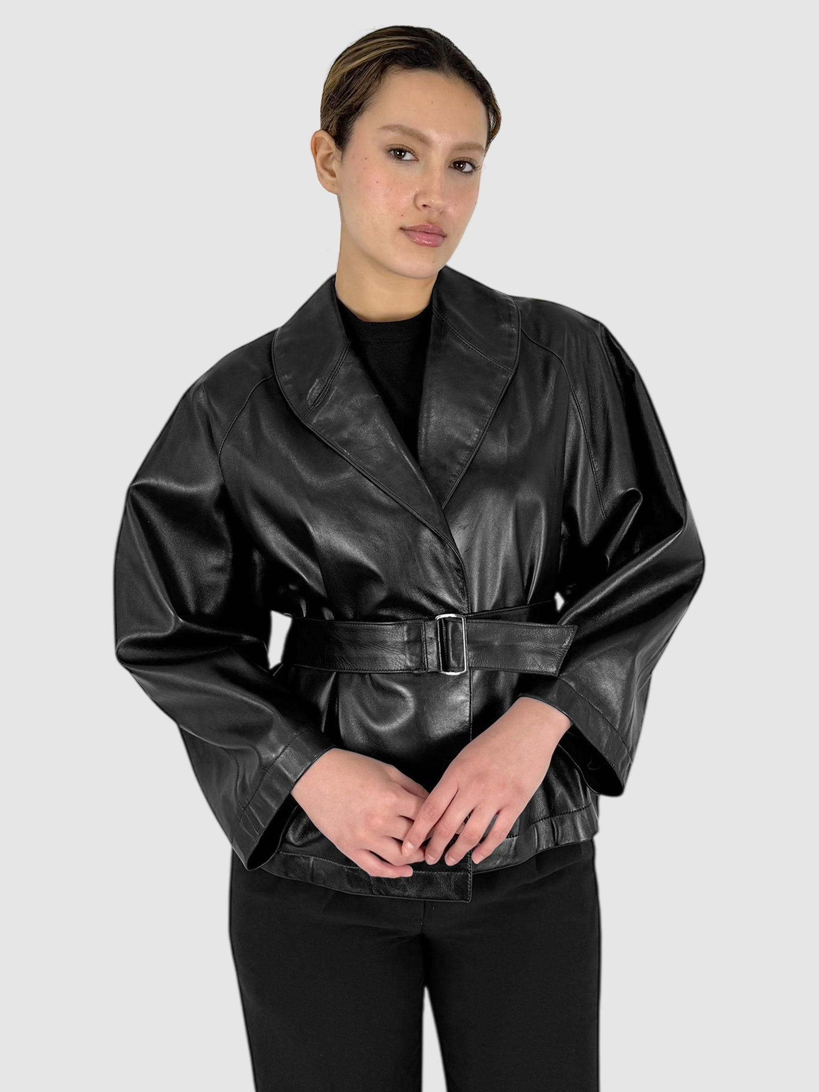 Belted Leather Jacket