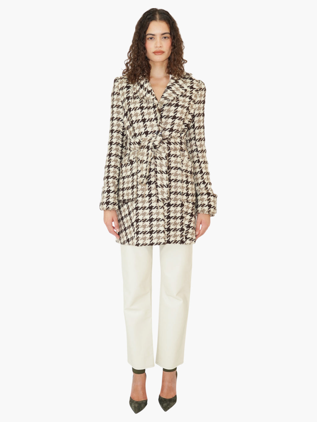 Wool Houndstooth Coat
