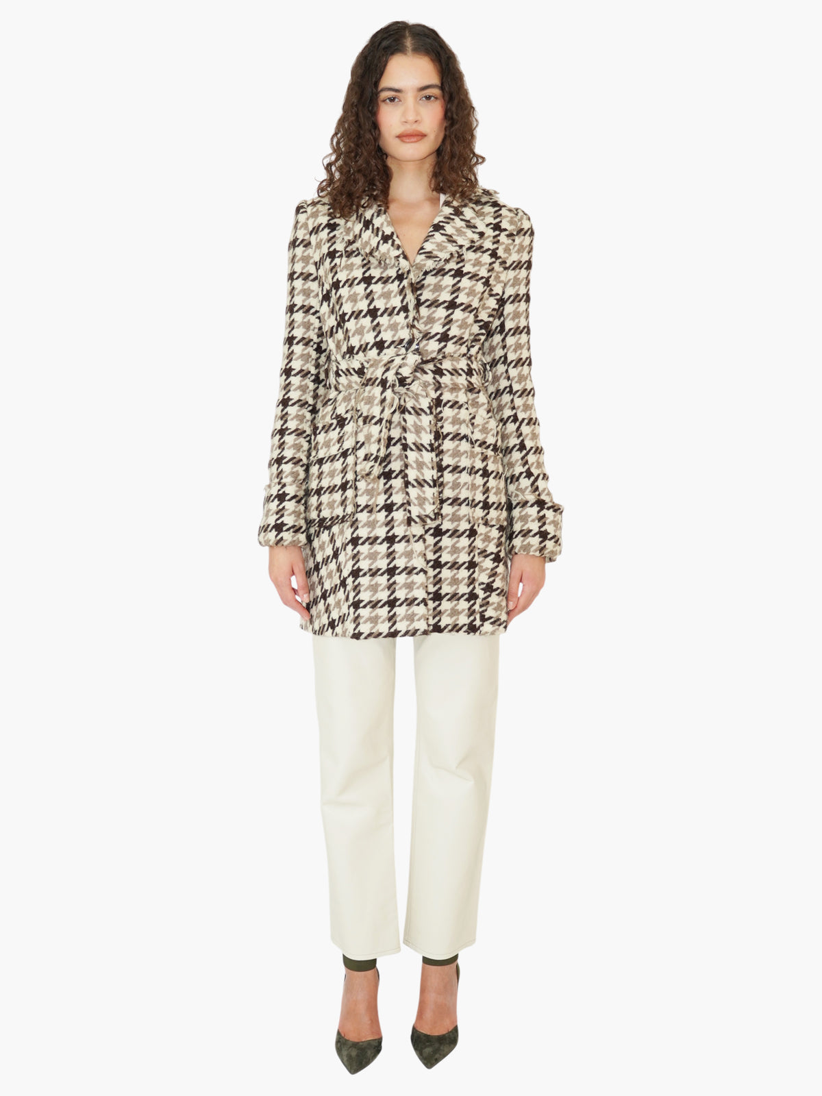 Wool Houndstooth Coat