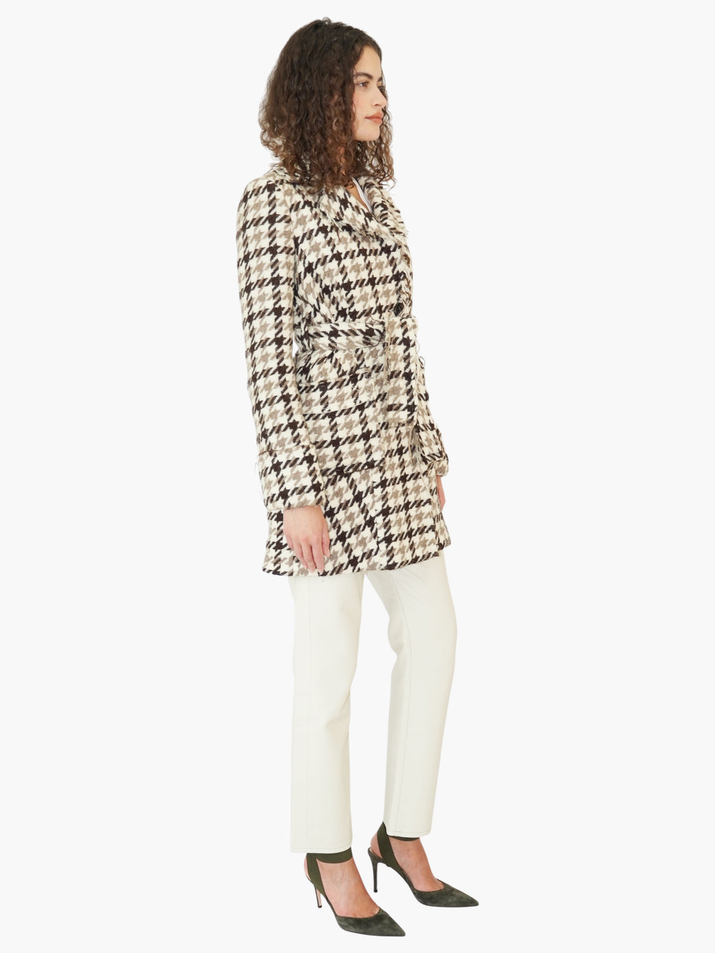 Wool Houndstooth Coat