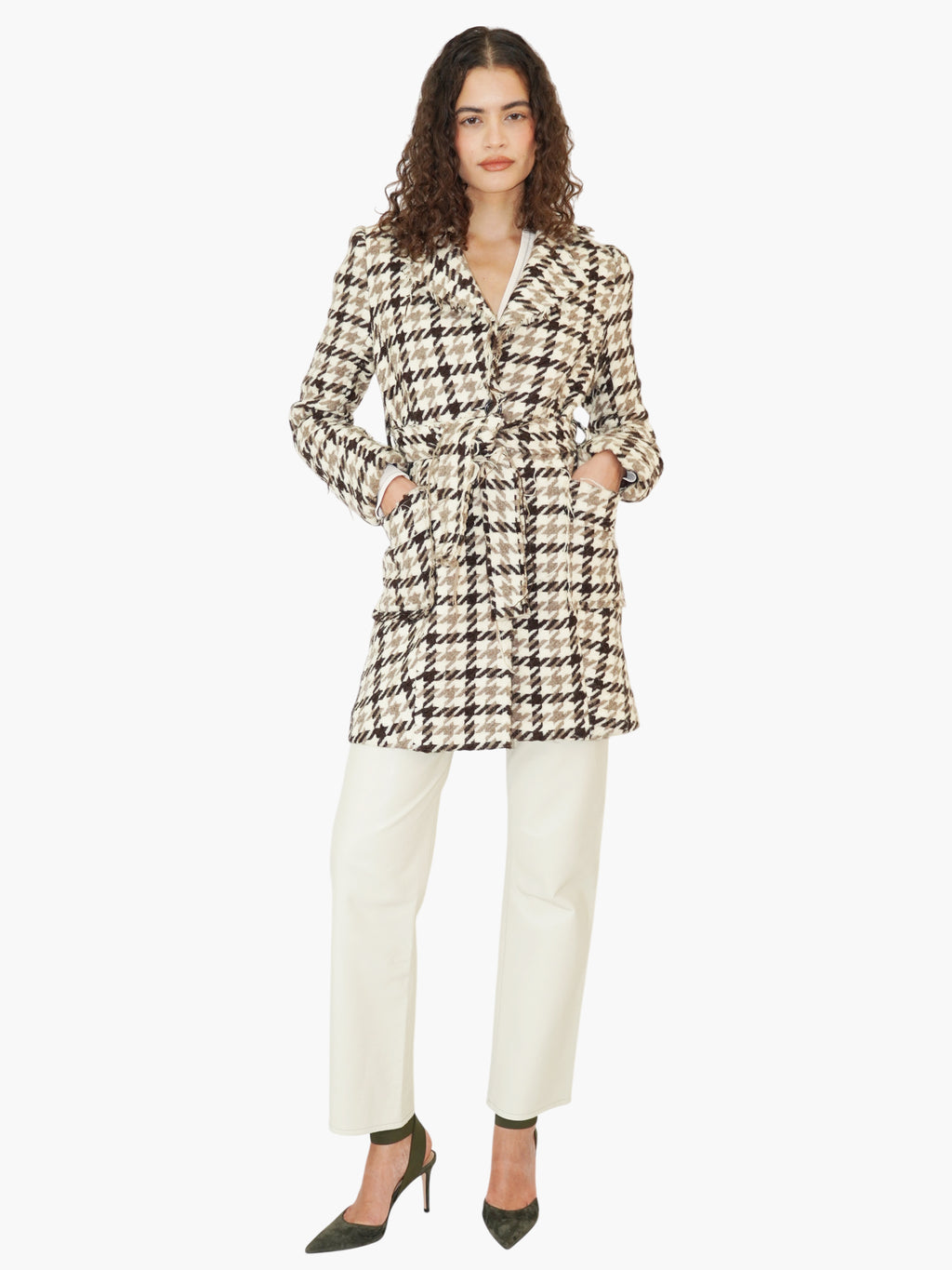 Wool Houndstooth Coat