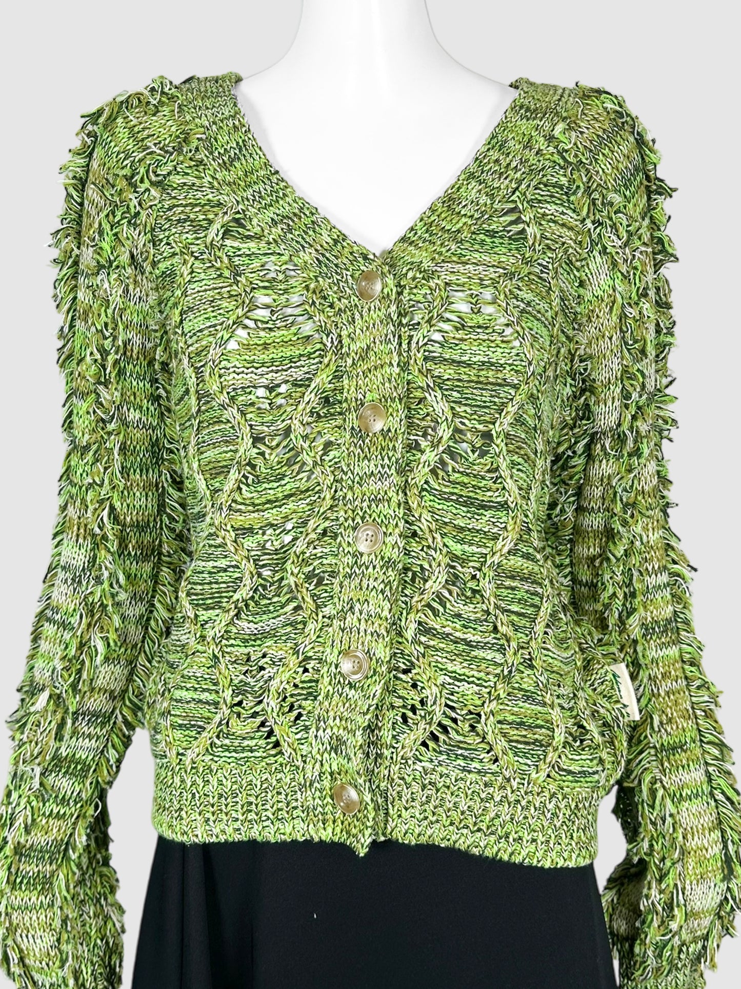 Fringe Knit Cardigan - Size L