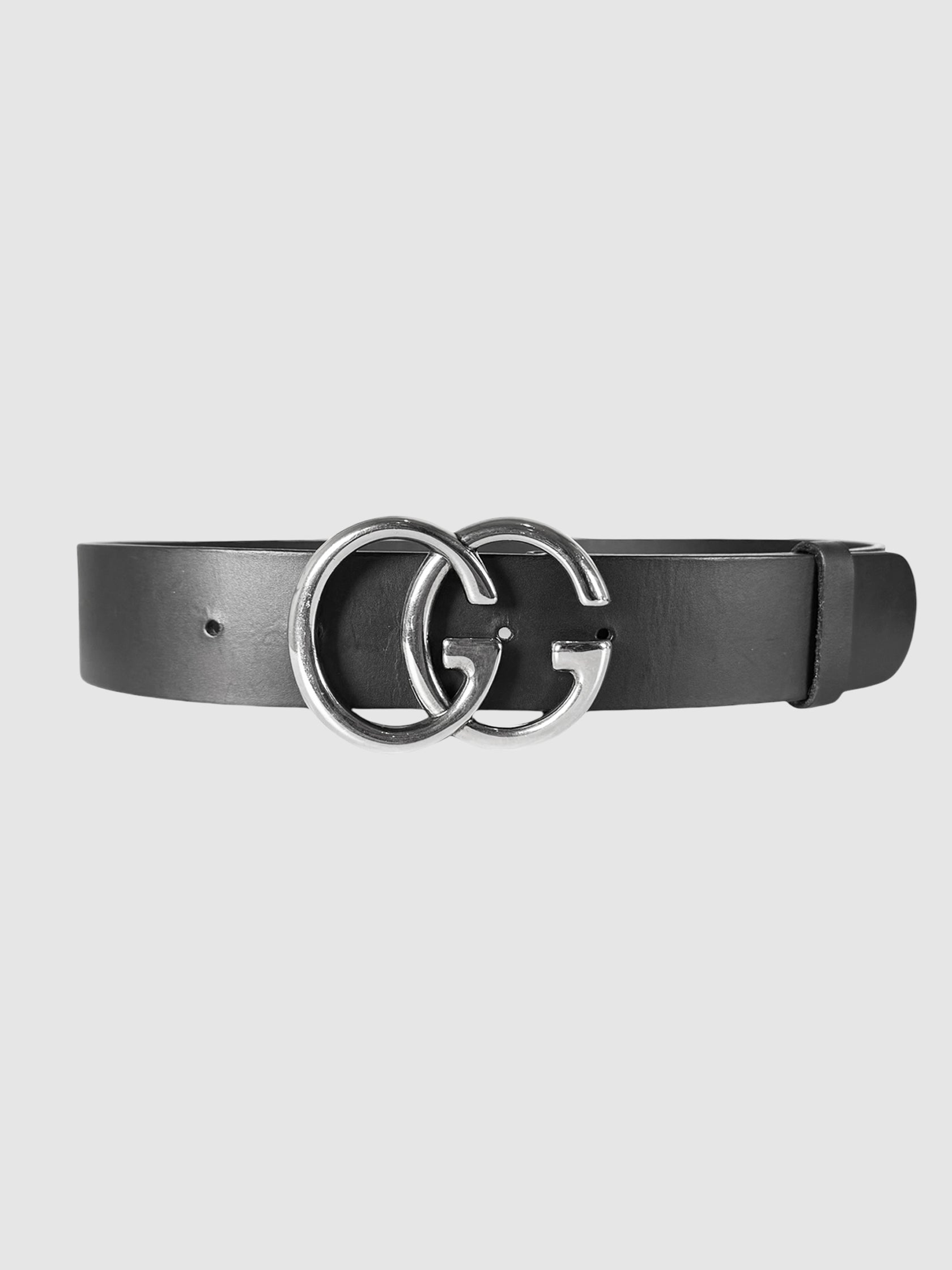 Gucci Black Double G Marmont Wide Leather Belt, Size 34 Luxury Designer Resale Accessories Consignment Toronto