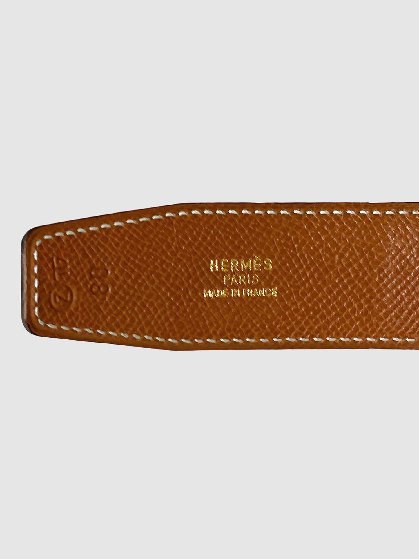 H Belt Buckle and Reversible Leather Strap