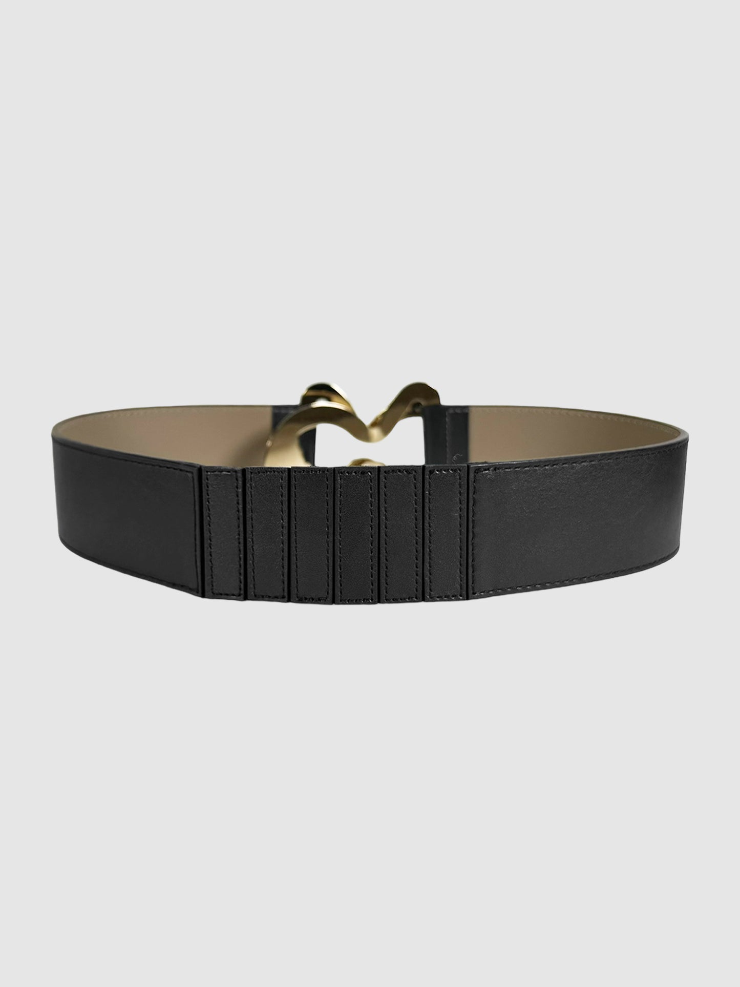 Medusa Buckle Wide Leather Belt