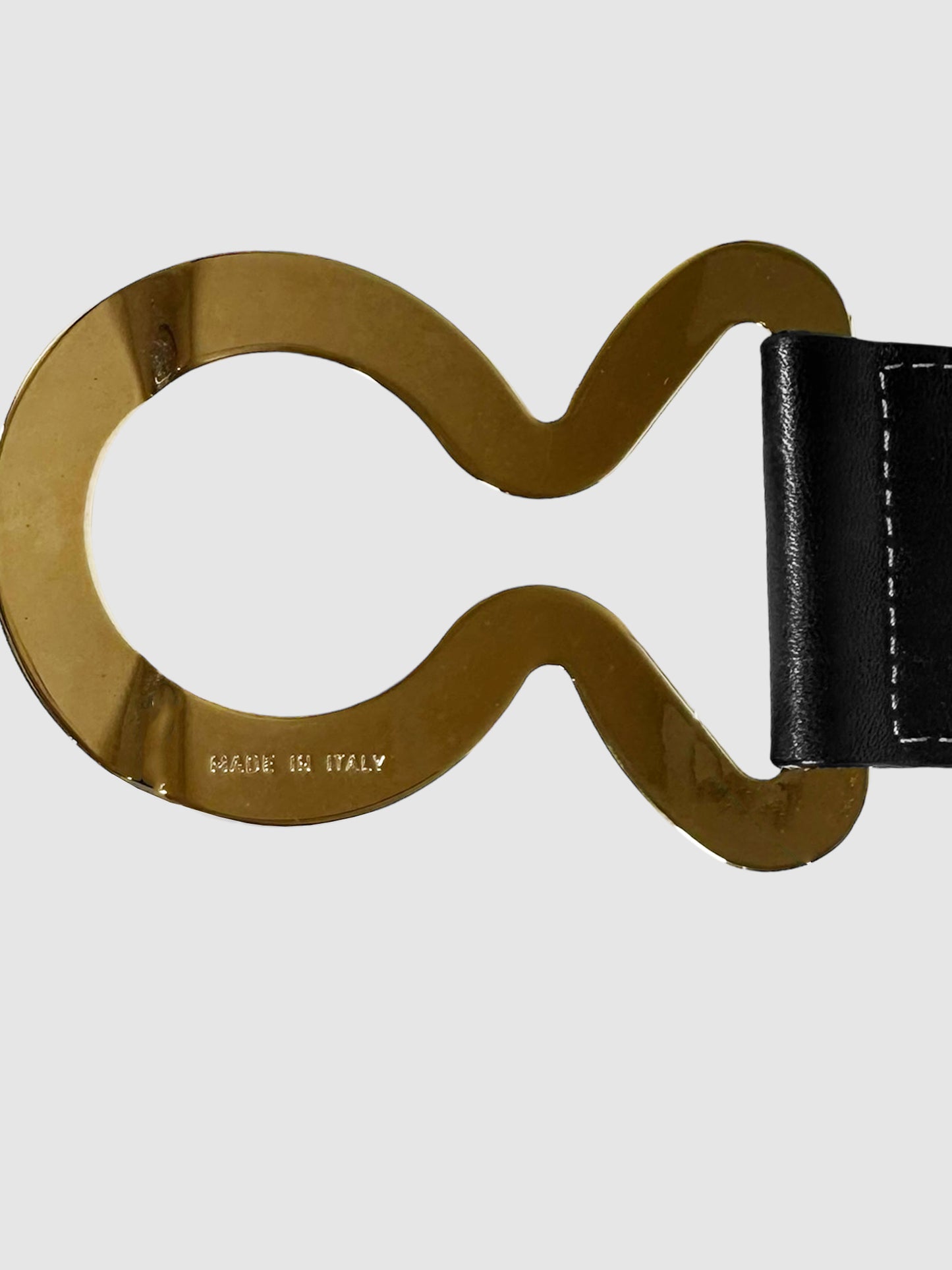 Medusa Buckle Wide Leather Belt