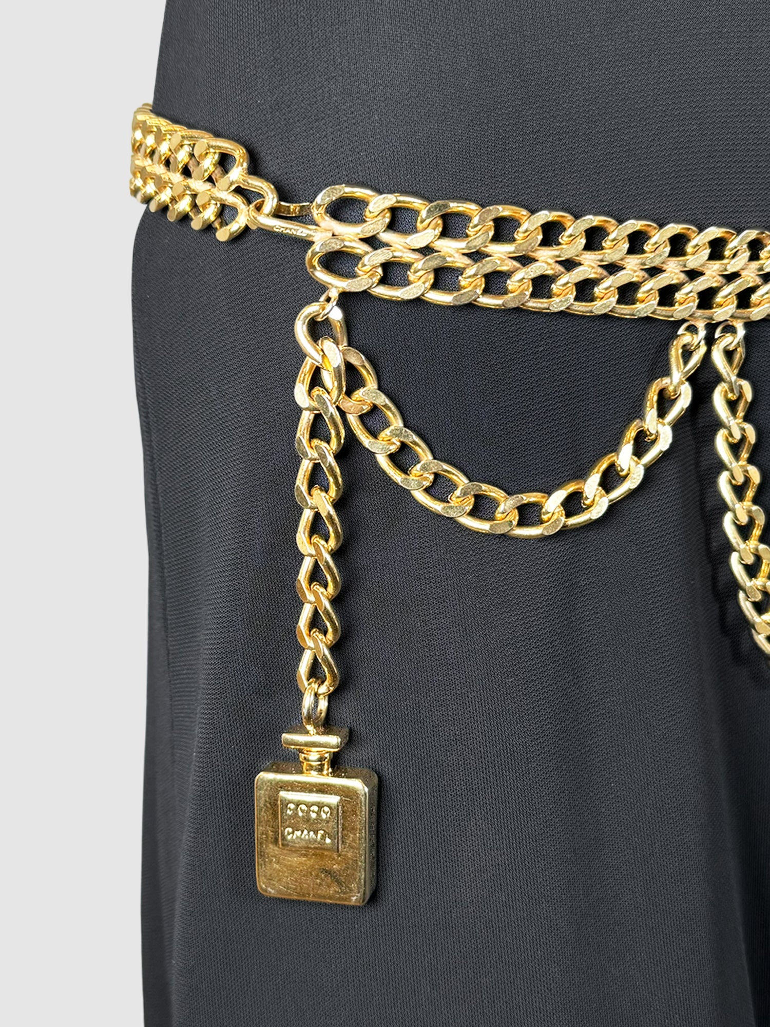 Chanel Vintage Perfume Bottle Charm Chain Belt Secondhand Luxury Consignment Trendy