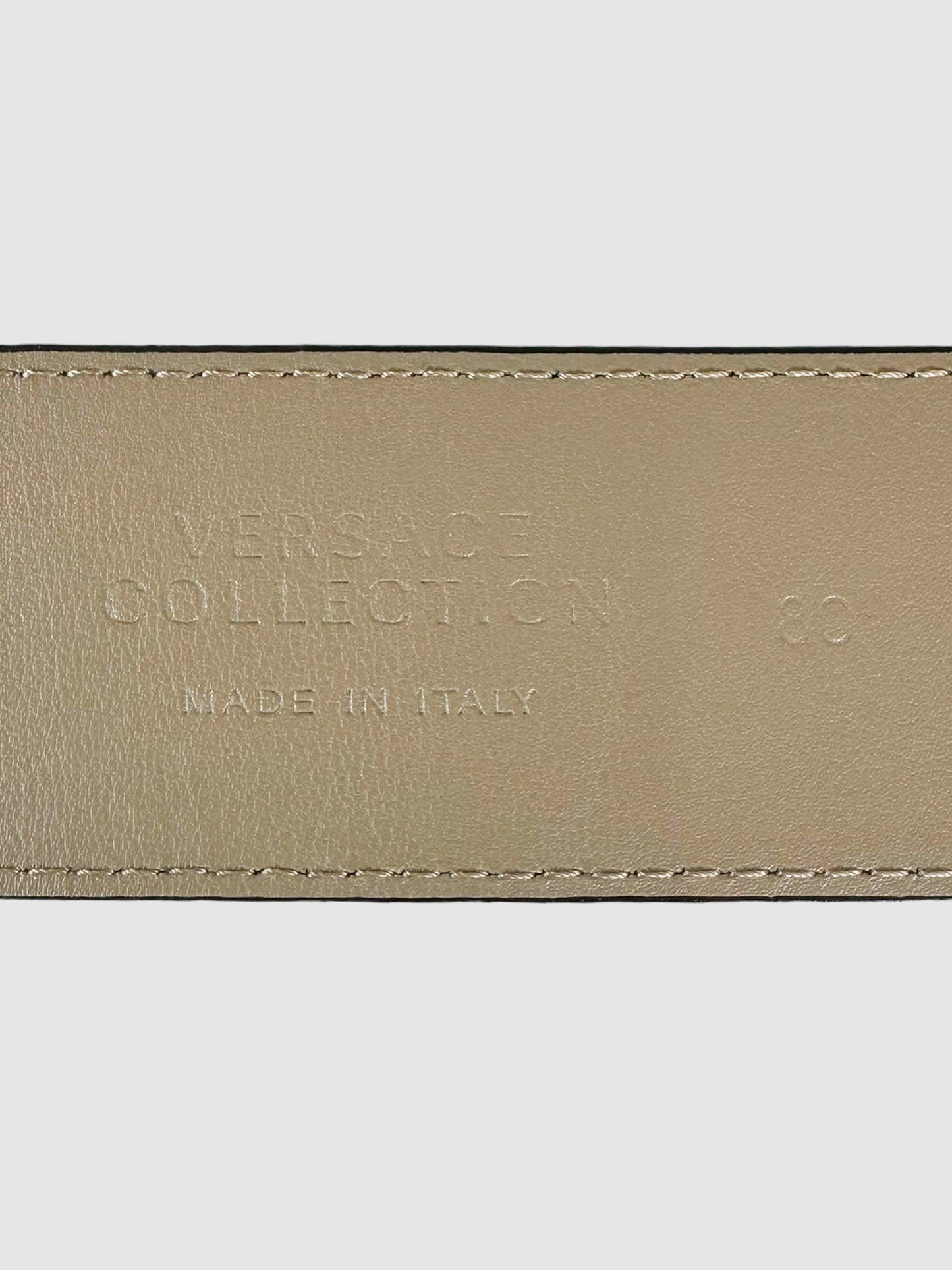 Medusa Buckle Wide Leather Belt