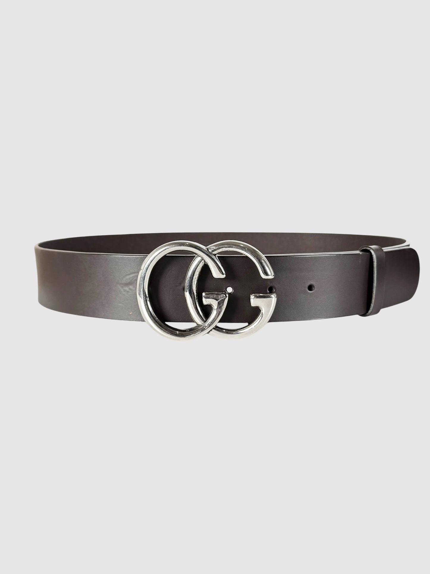 Gucci Dark Brown GG Marmont Wide Leather Belt, Size 38 Luxury Designer Resale Consignment Toronto Secondhand Accessories