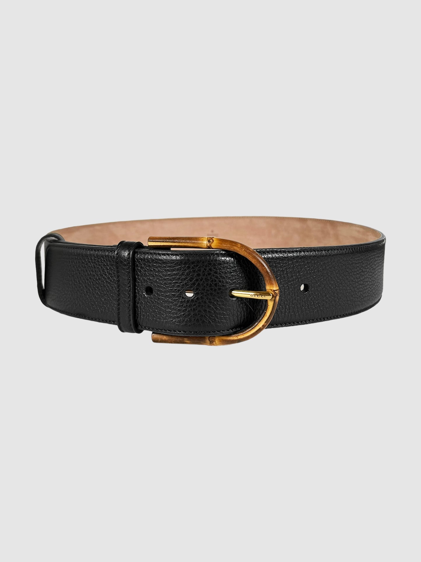 Bamboo Buckle Wide Leather Belt