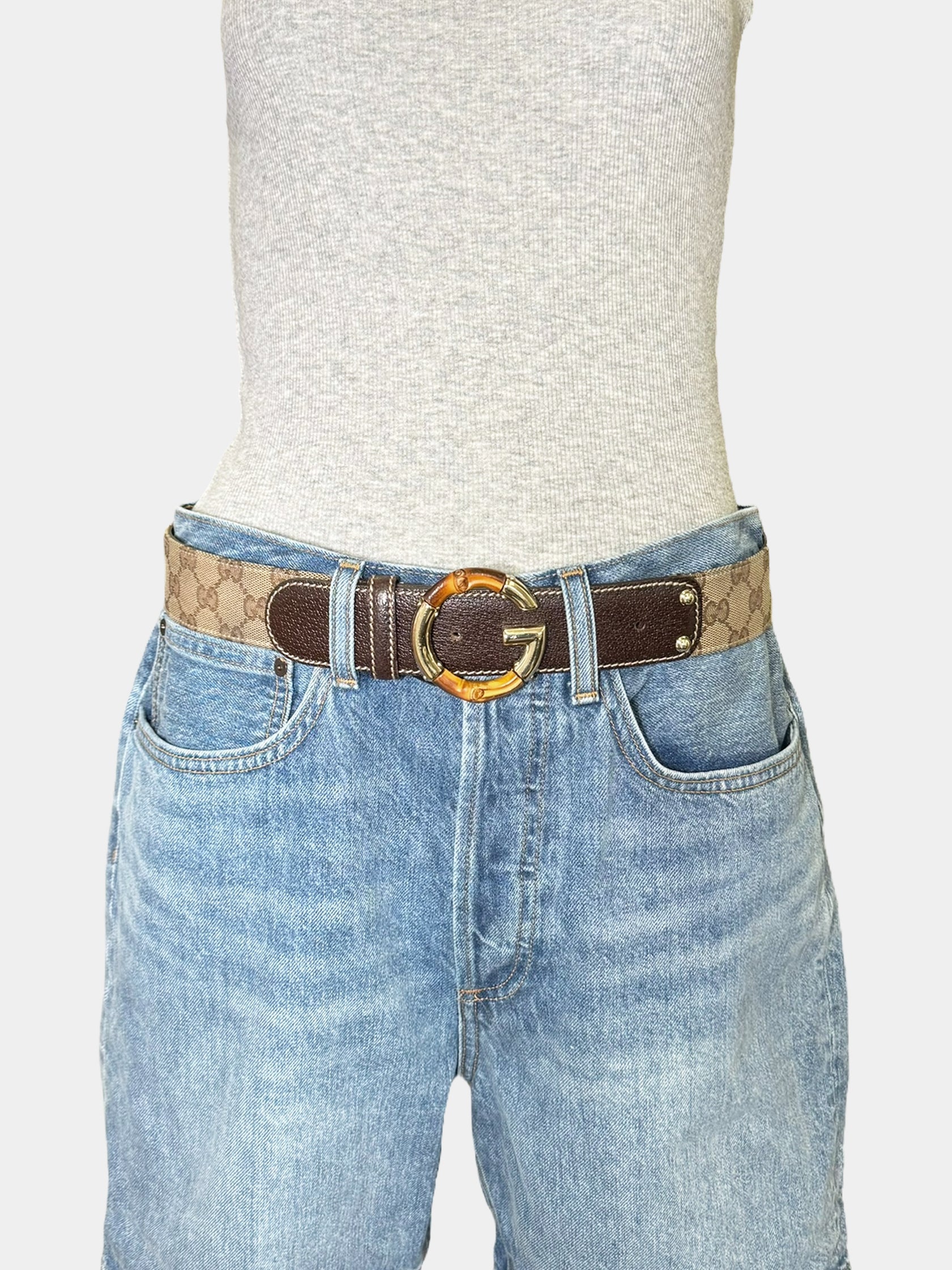 Monogram Bamboo G Canvas Belt