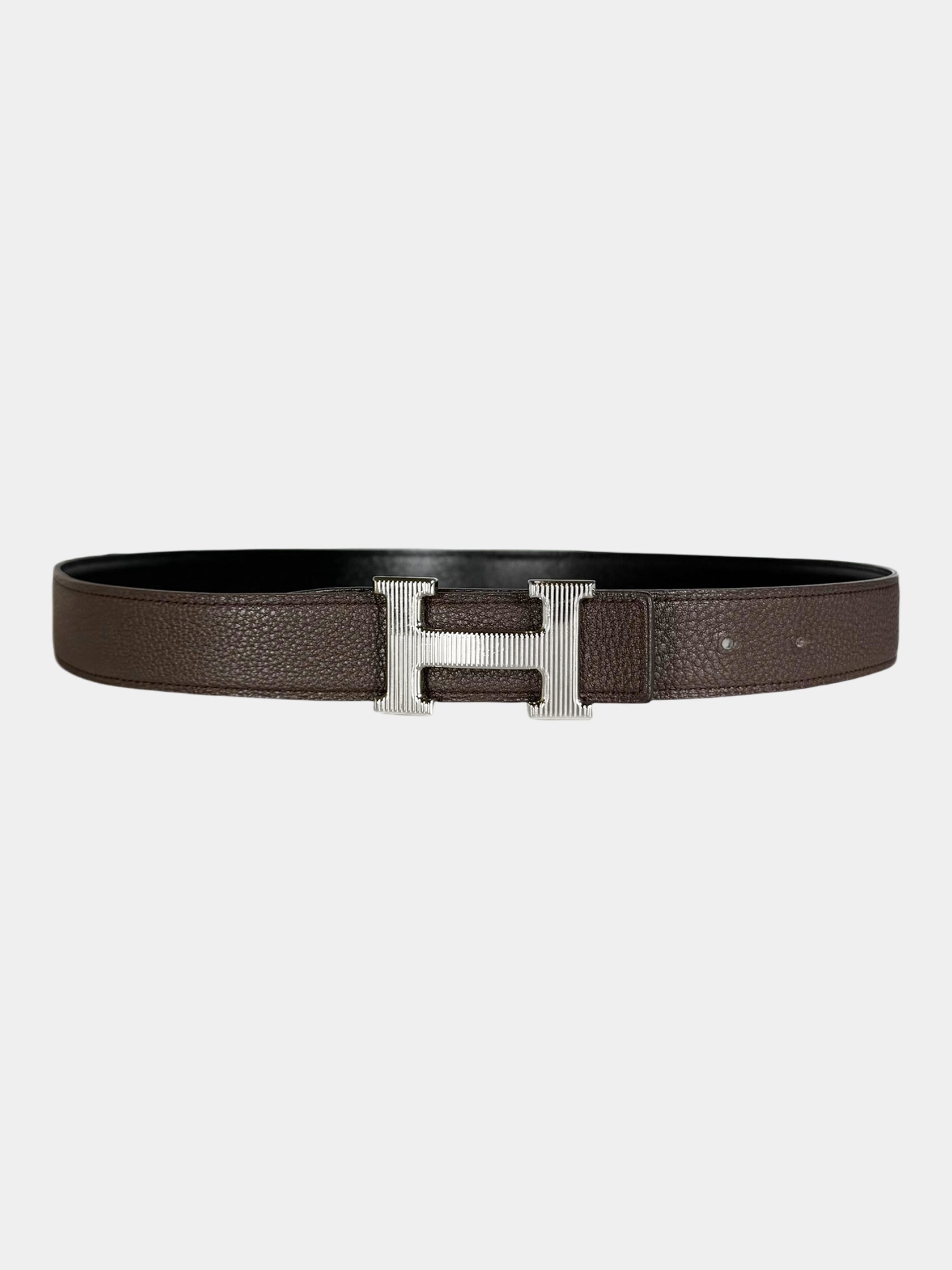 2013 Guillochee Reversible Leather Belt