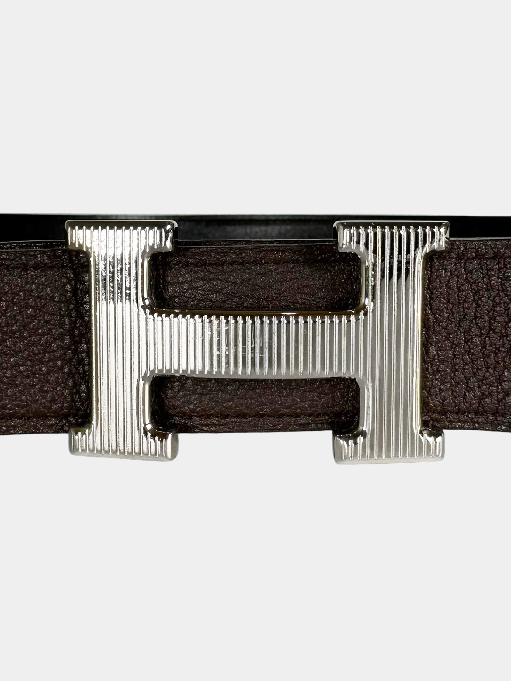 2013 Guillochee Reversible Leather Belt