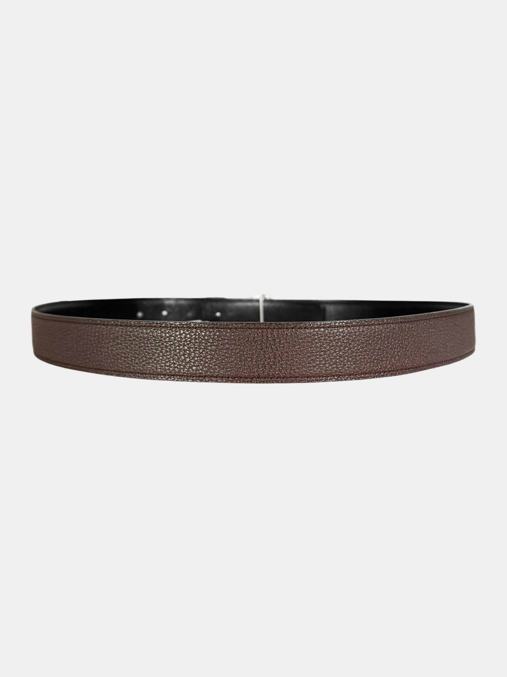 2013 Guillochee Reversible Leather Belt