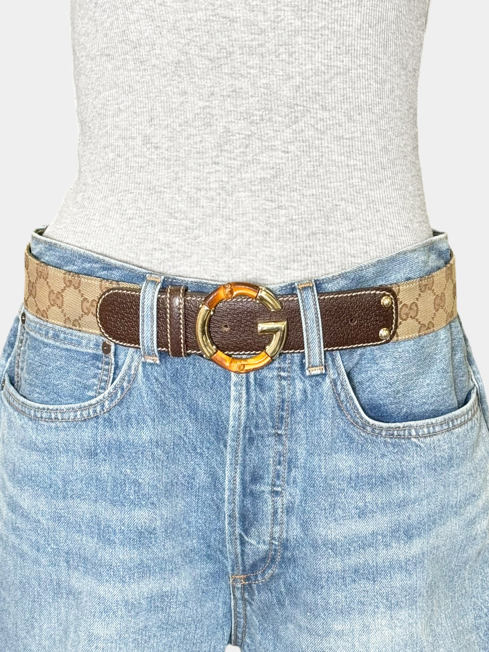 Monogram Bamboo G Canvas Belt