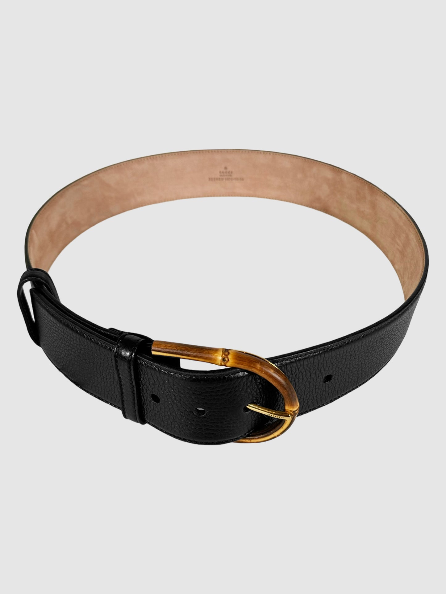 Bamboo Buckle Wide Leather Belt