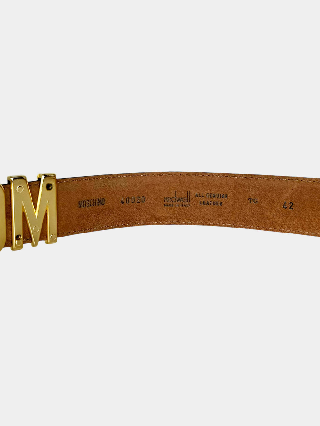Logo Plaque Leather Waist Belt