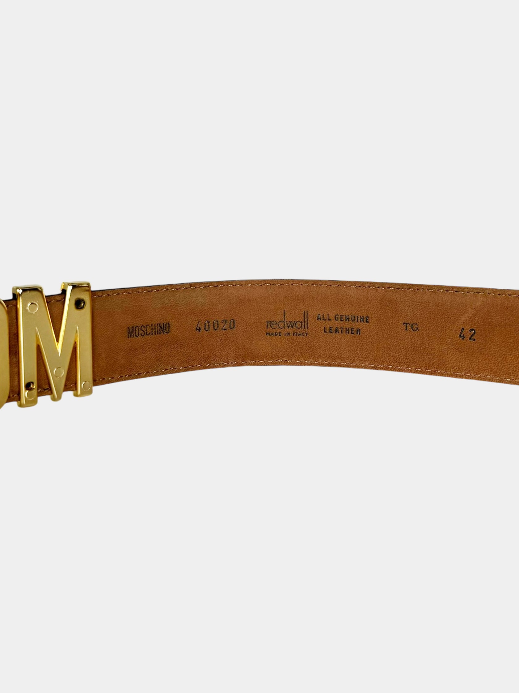 Logo Plaque Leather Waist Belt