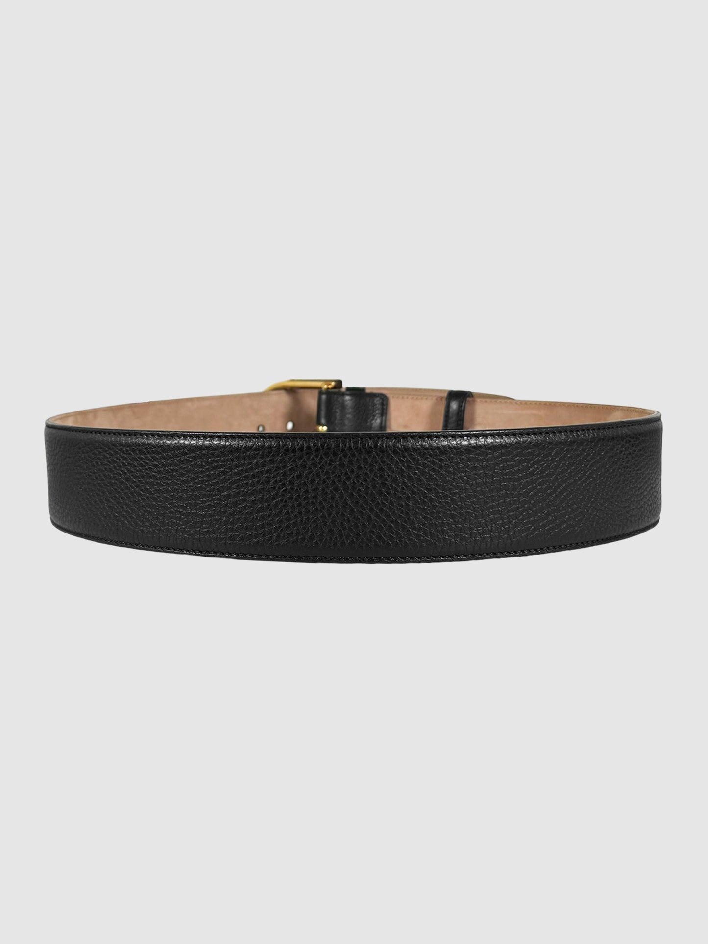 Bamboo Buckle Wide Leather Belt