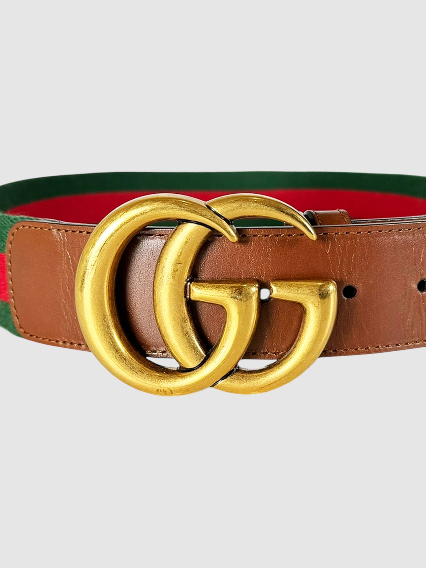 GG Marmont House Web Stripe Belt - Size 32