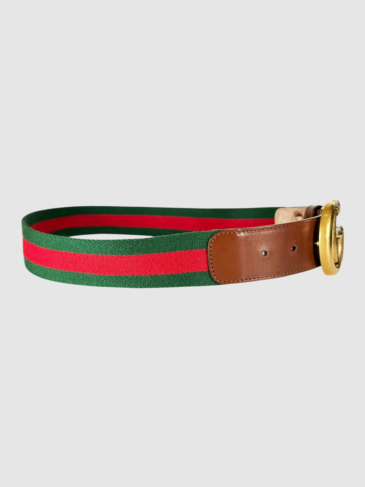 GG Marmont House Web Stripe Belt - Size 32