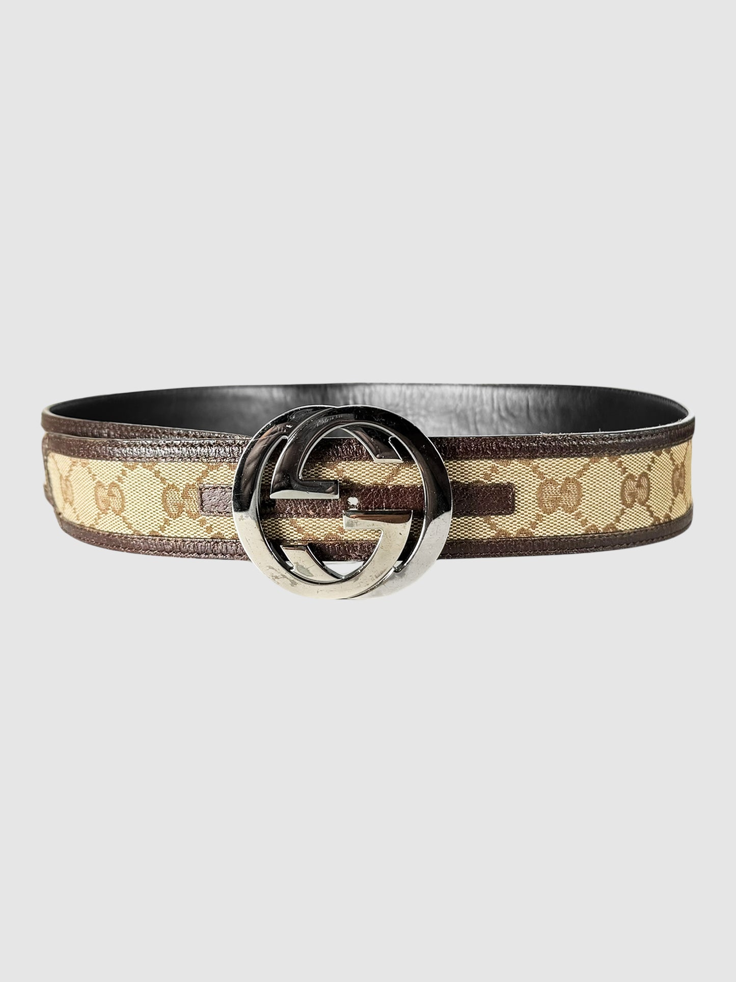 Monogram Canvas Interlocking G Belt - Size 32