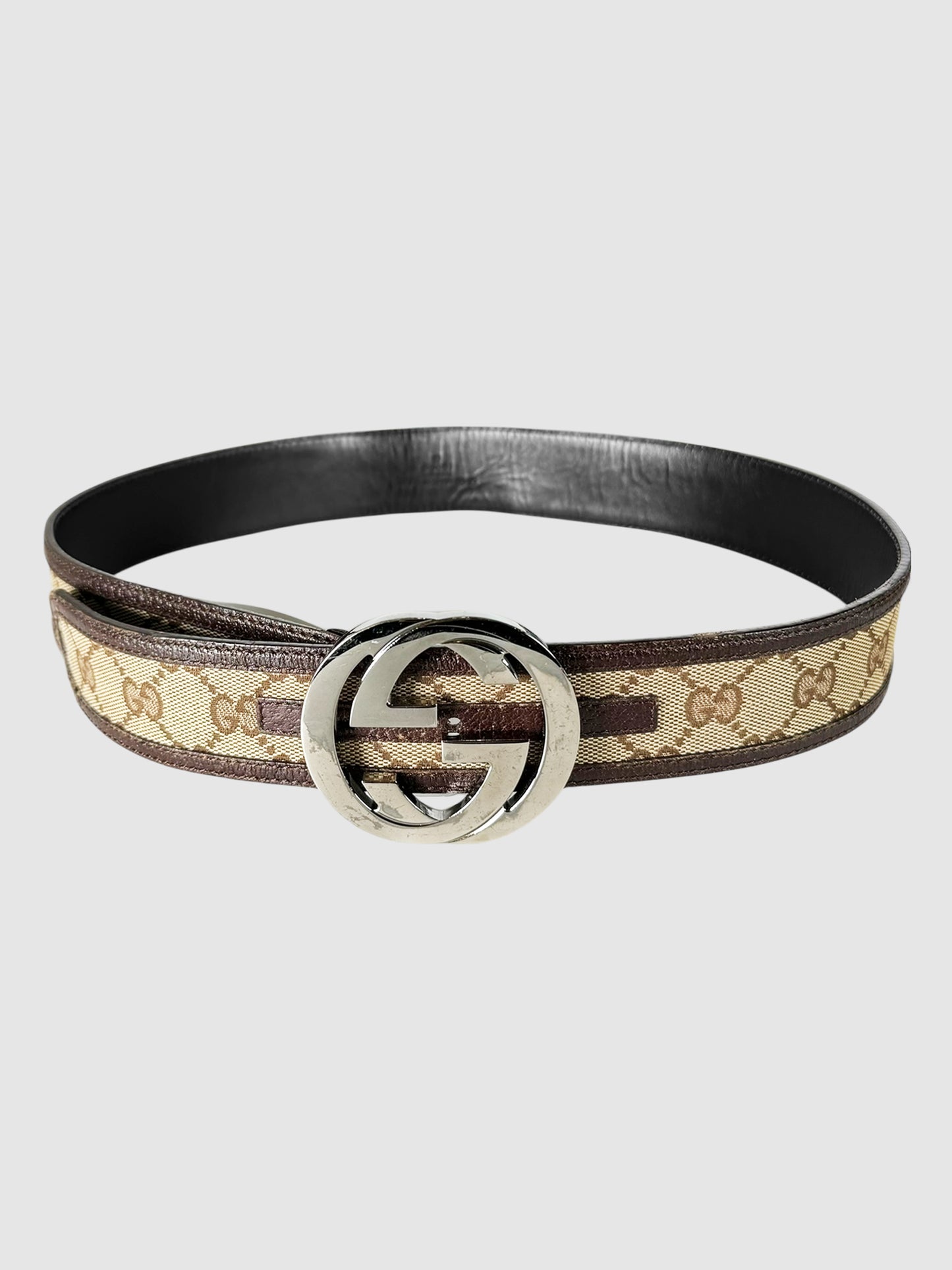 Monogram Canvas Interlocking G Belt - Size 32