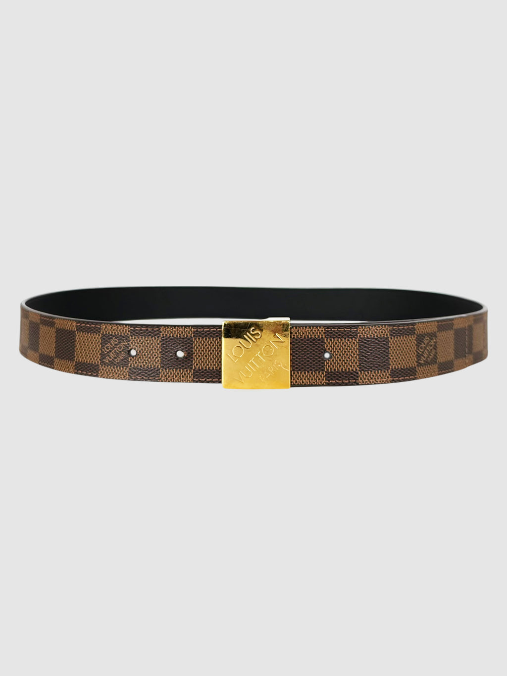 Damier Ebene Logo Belt