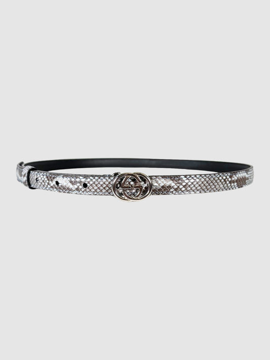 Narrow Python GG Logo Belt