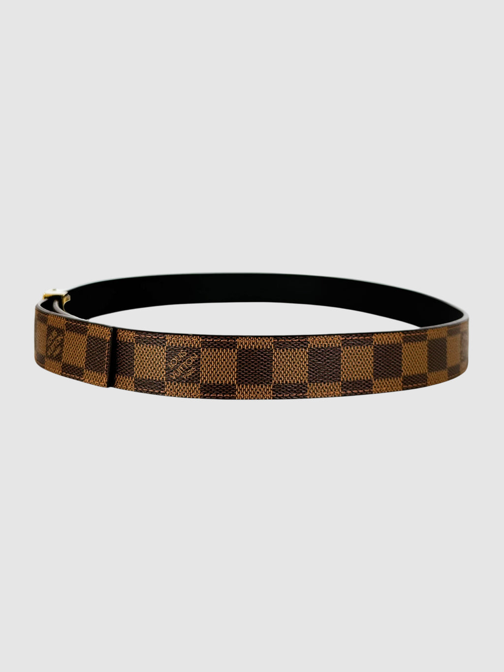 Damier Ebene Logo Belt