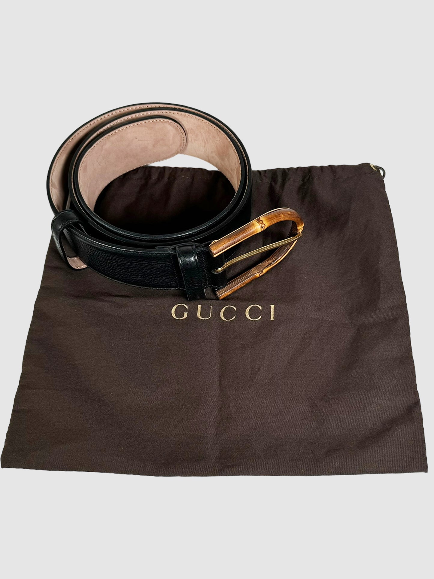 Bamboo Buckle Wide Leather Belt