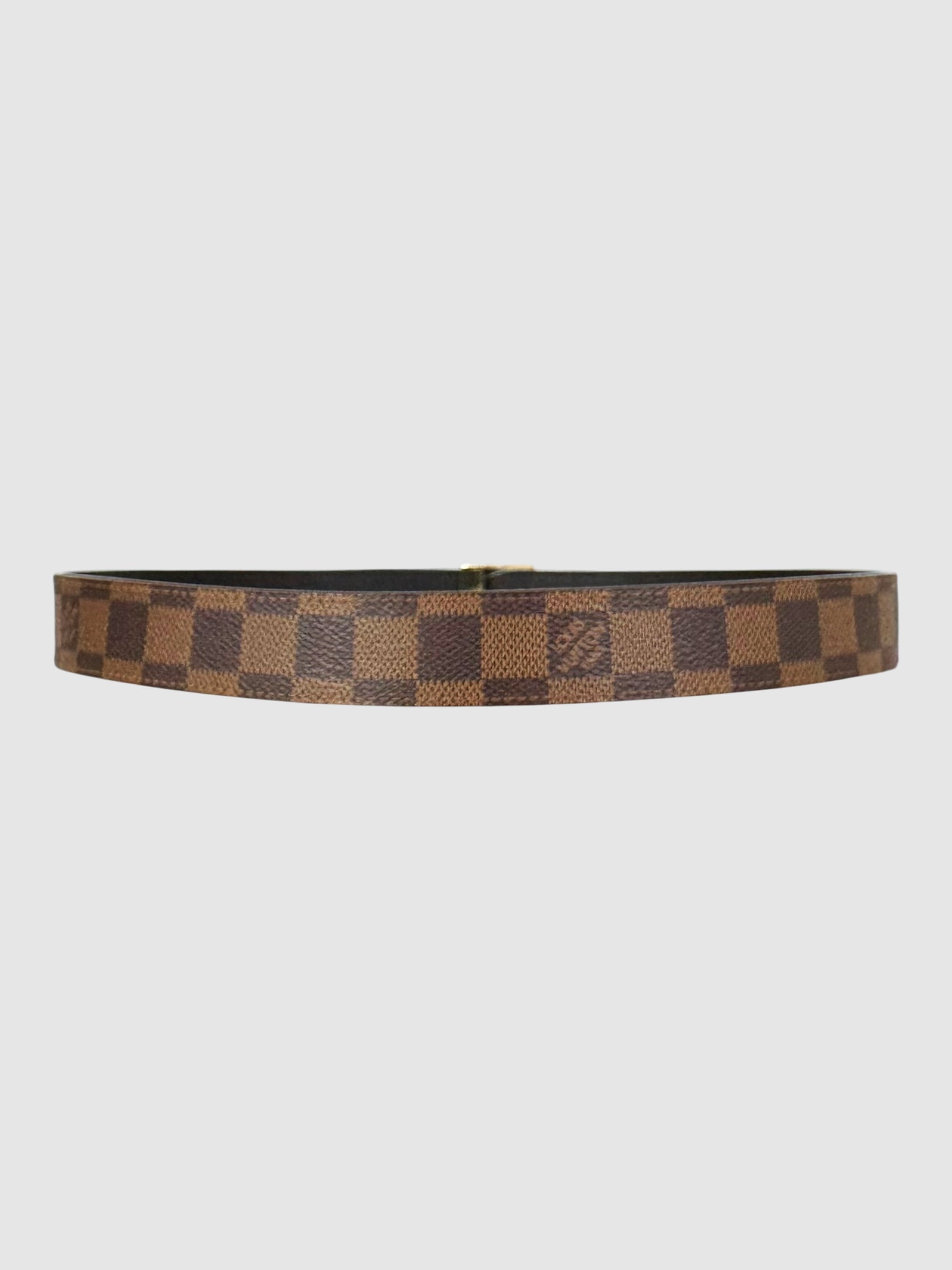 Damier Ebene Logo Belt